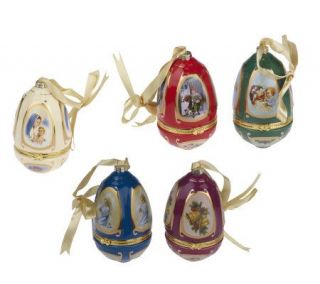 Set of 5 Porcelain Musical Eggs by Valerie —