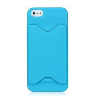 EarlyBirdSavings Light Blue Hard Back Credit Card Slot Case Cover for Apple iPhone 5 5G 6th Cell Phones & Accessories