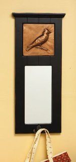 Embossed Bird Mirror with Hook   Wall Mounted Mirrors