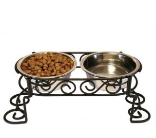 Scrollwork Double Diner 1 qt Dog Dish —