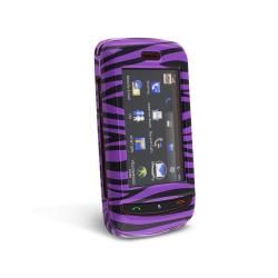 Eforcity Dark Purple / Black Zebra Snap on Case for LG Xenon GR500 Cases & Holders