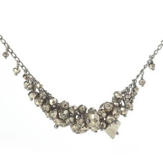 pyrite single cluster necklace by kate wood jewellery