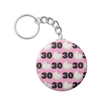 Girls Volleyball Player Uniform Number 30 Key Chains