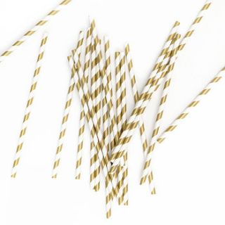 gold striped paper straws by peach blossom