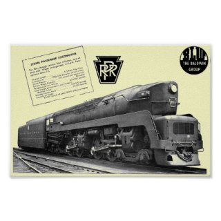 Baldwin Pennsylvania Railroad T 1 Steam Locomotive Poster