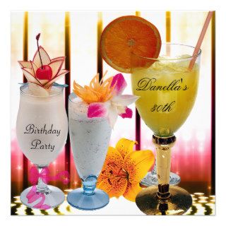 30th Birthday Party Drinks Cocktails Invite