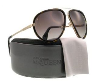 A. McQueen 4198/S Sunglasses 086Q Gold/Havana (HA Brown Gradient Lens) 63mm Alexander McQueen Clothing