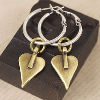 large gold heart earrings by lisa angel