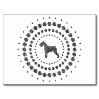 Schnauzer Chrome Studs Postcards