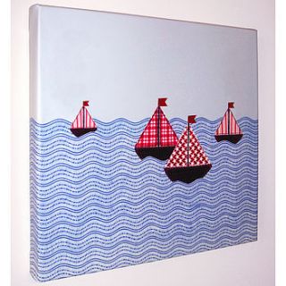 sailing boats canvas by jenny arnott cards & gifts