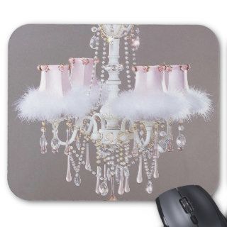 Shabby Chic Pink Chandelier Mouse Pad