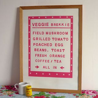 veggie menu screen print by mr.ps