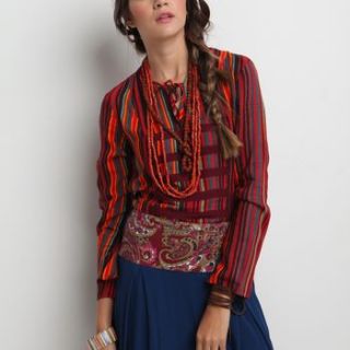 tie neck tunic blouse by lale style