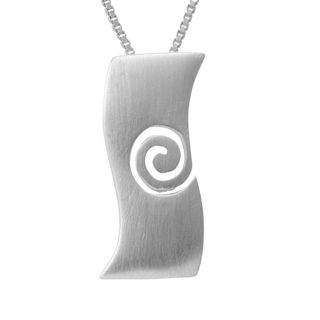 Sterling Silver Brushed Wavy Necklace (Thailand) Necklaces