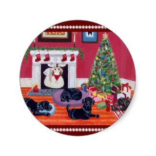 Christmas Eve Labradors Sticker
