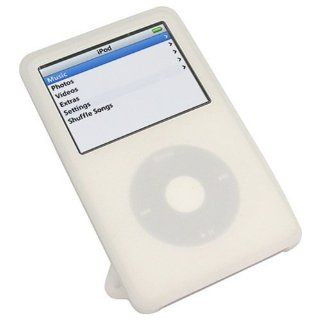 Apple iPod Video 60GB Classic 80GB  Player Transparent Clear White soft and flexible Silicone Skin Case   Players & Accessories