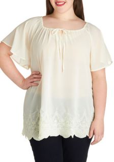 Sheer in Your Arms Top in Plus Size  Mod Retro Vintage Short Sleeve Shirts
