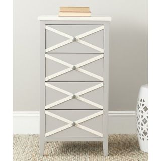 Safavieh Sherrilyn Grey/ White 4 drawer Accent Table Safavieh Coffee, Sofa & End Tables