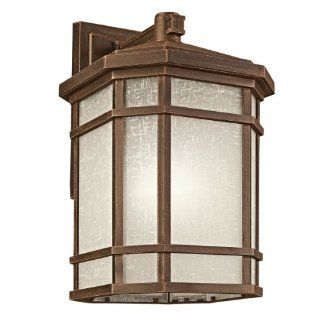Kichler Lighting 9721PR Cameron 1 Light Incandescent Outdoor Wall Mount, Prairie Rock with White Etched Linen Glass, 21 Inch   Wall Porch Lights  