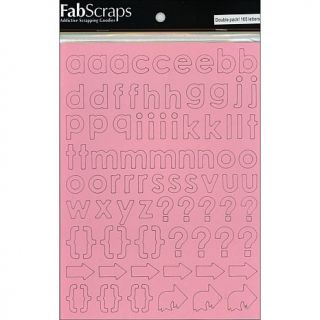 Fabscraps Self Adhesive Laminated Chipboard Alphabet   Pink