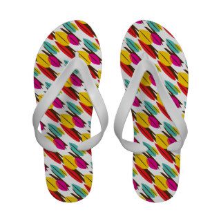 Leaf Abstract Retro Multicolored Pattern Sandals