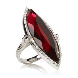 Stately Steel Bold Crystal Stone Ring