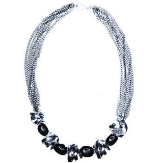 silver twist stone necklace by tuli storm