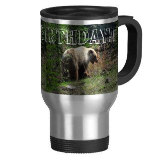 Grizzly Bear Smile; Happy Birthday Coffee Mugs