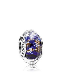 PANDORA Charm   Sterling Silver & Murano Glass Blue Sea Glass's