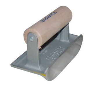 Bon 89 333 Cast Stainless Steel 6 Inch by 2 3/4 Inch Concrete Bullet Hand Edger, 1/2 Inch Bit Depth by 3/16 Inch Bit Width, Wood Handle   Masonry Hand Trowels  