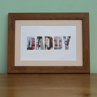 personalised framed 'daddy' photograph print by imagine photowords & craft kits