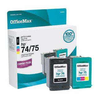 OfficeMax Black & Tri Color Inkjet Cartridges Combo Compatible with HP 74, HP 75 (CB335WN, CB337WN) Electronics