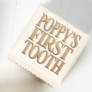 personalised first tooth box by sophia victoria joy