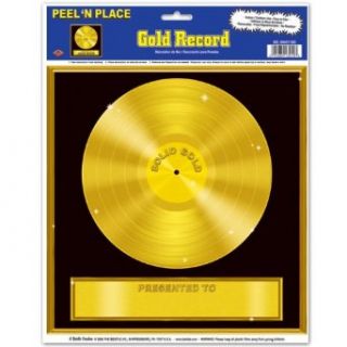 Beistle 55407 GD Gold Record Peel 'N Place Sheet, 12 Inch by 15 Inch Kitchen & Dining