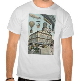 Vintage Steampunk Science Fiction Victorian City Tee Shirts