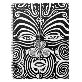 Ancient Maori Tribal Tattoo (Moko) Design Spiral Note Books