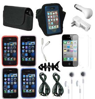 CrazyOn Digital 17 items Cases, Charger Screen Protector for AT & T Verizon Sprint Apple iPhone 4S Retail Package   Combo Pack   Retail Packaging   Black Cell Phones & Accessories