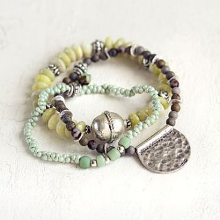 jade and jasper gemstone bracelet set by artique boutique
