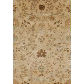 Hand tufted Transitional Floral pattern Brown Indoor Rug (5' x 8') JRCPL 5x8   6x9 Rugs