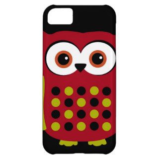 Retro Owl in Red Case For iPhone 5C