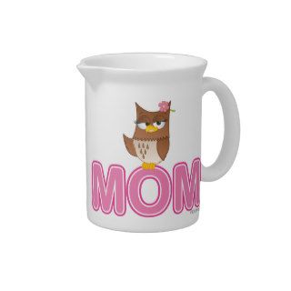 Cute Olivia VonHoot Cartoon Character for Mom   Drink Pitchers