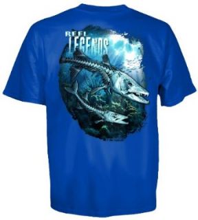 Reel Legends 6 14 Barracuda Skeleton T Shirt Blue Medium 8 10 Fashion T Shirts Clothing