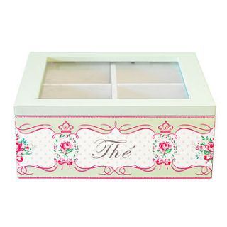 amelie green wooden tea box by the country cottage shop