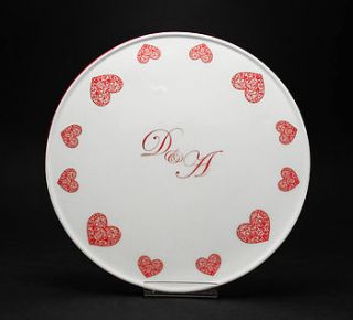 personalised wedding heart cake plate by susan rose china