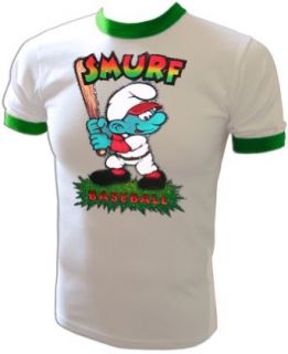 Vintage 1981 Glitter Peyo Smurf Smurfs original Iron On T Shirt RARE COLLECTIBLE Fashion T Shirts Clothing