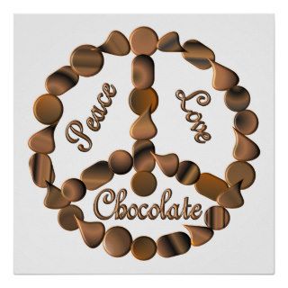 Chocolate Peace Sign Posters