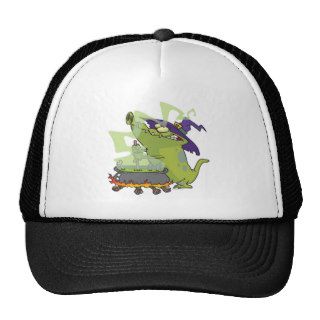 funny witch gator cooking cauldron trucker hats