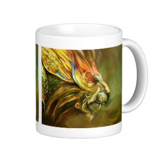 Mystical Fantasy Lion's Head Profile Coffee Mug