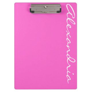 Cute Pink Personalized Name Clipboard