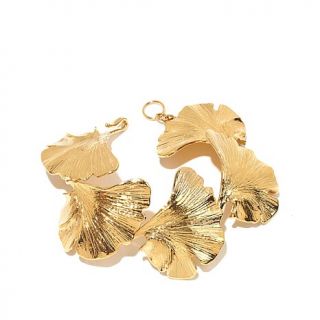 Joan Hornig Giving Rocks Jewelry "Gingko" Goldtone 7 1/2" Leaf Link Bracelet